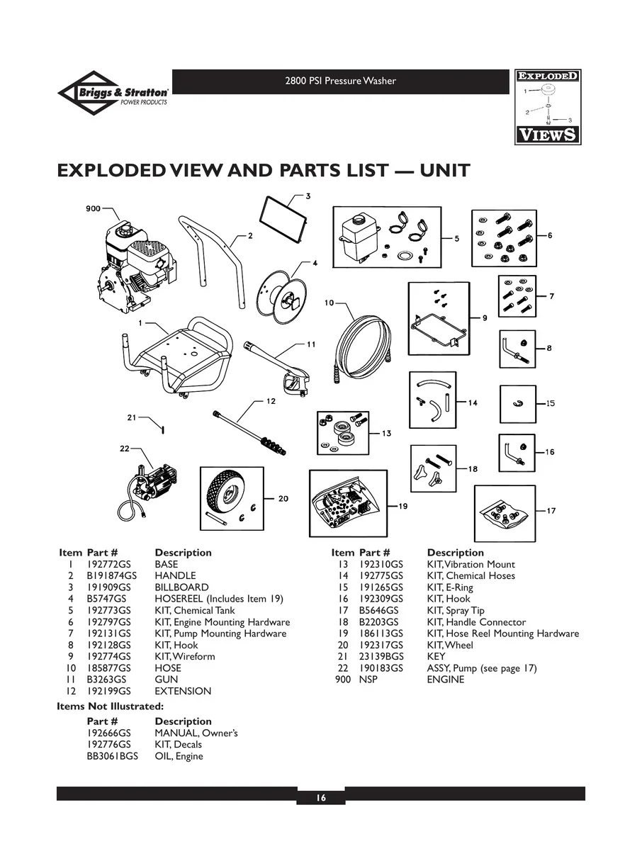 BRIGGS AND STRATTON, 01937, IPL.16